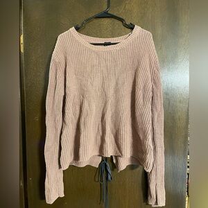 Moon and Madison Cropped Pink Sweater